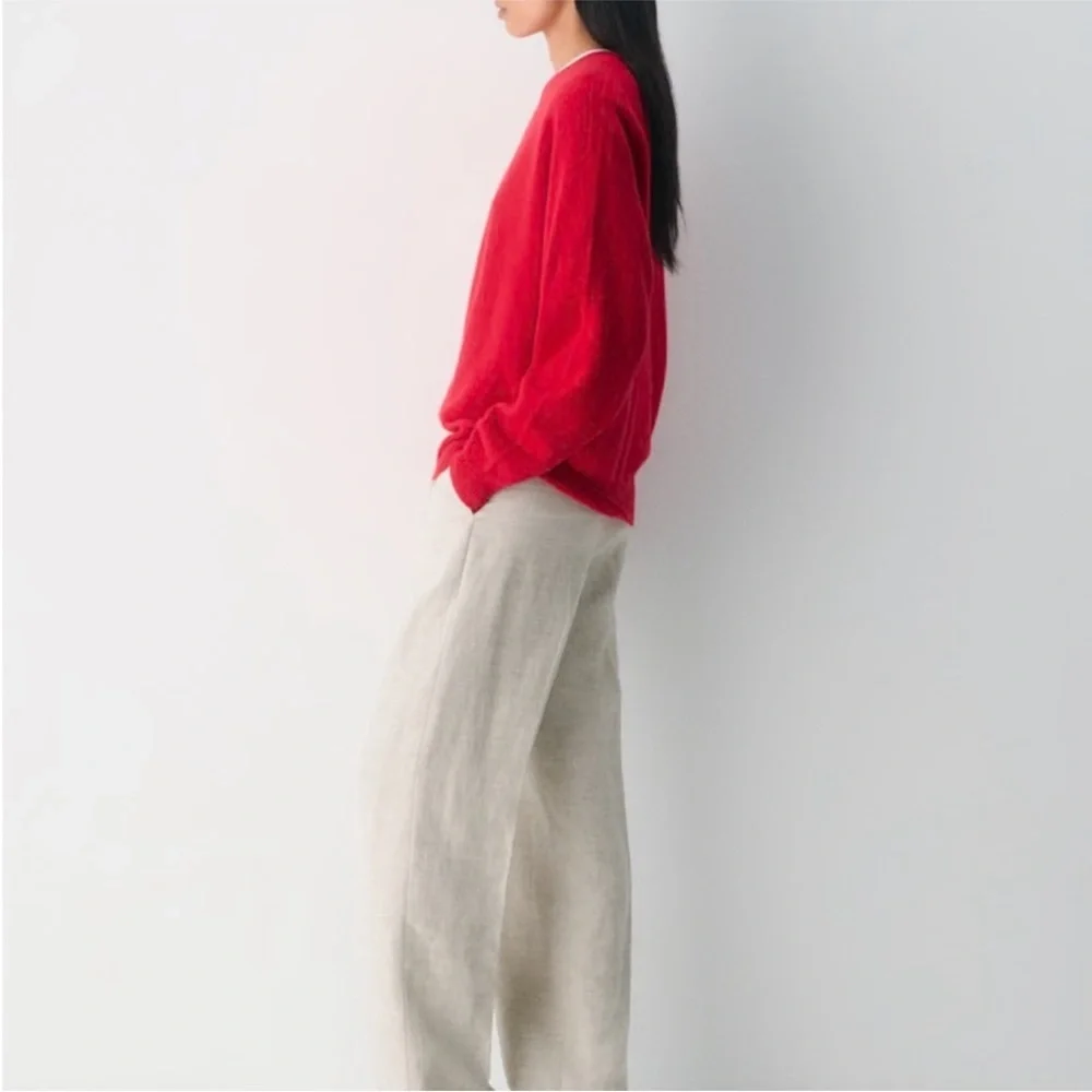 NWT Aritzia The Effortless Pant Linen Natural Ecru 0 Short